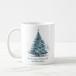 Elegant Blauw en Zilver Winter Wonderland Koffiemok