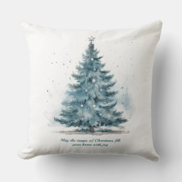 Elegant Blauw en Zilver Winter Wonderland Kussen