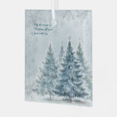 Elegant Blauw en zilver Winter Wonderland Ornament (Voorkant links)