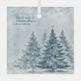 Elegant Blauw en zilver Winter Wonderland Ornament