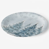 Elegant Blauw en zilver Winter Wonderland Papieren Bordje (Gekanteld)