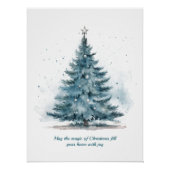 Elegant Blauw en Zilver Winter Wonderland Perfect Poster (Voorkant)