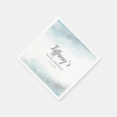 Elegant blauw en zilveren glitter Baby shower Servet (Hoek)