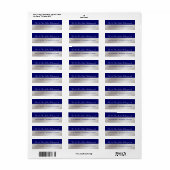 Elegant blauw en zilveren Toon retour adreslabel Etiket (Full Sheet)