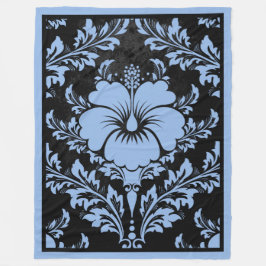 Elegant blauw en zwarte dameselegant fleece deken