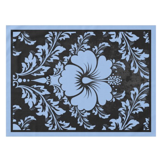 Elegant blauw en zwarte dameskerst tafelkleed (Voorkant (Horizontaal))