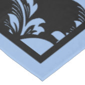 Elegant blauw en zwarte dameskerst tafelkleed (Gekanteld)