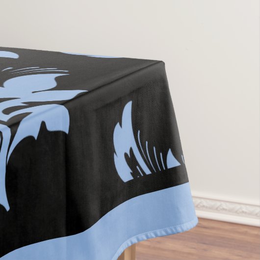 Elegant blauw en zwarte dameskerst tafelkleed (Voorbeeld)
