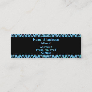 Elegant blauw en zwarte vogel mini visitekaartje