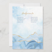 Elegant Blauw Engel Jongen Doop Doop Kaart (Achterkant)