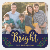 Elegant Blauw Feestelijk Blauw Helder Vakantie Fot Vierkante Sticker (Voorkant)