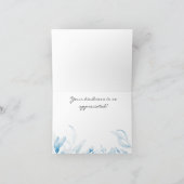 Elegant Blauw Fine Art Bloemendruppel Dank u kaart (Binnen)