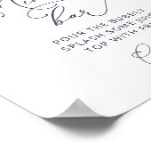 Elegant blauw Floral Mimosa Bar Poster (Hoek)