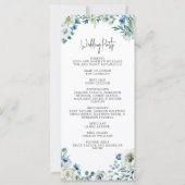 Elegant Blauw Floral Spring Garden bruiloft progra (Achterkant)