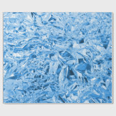 elegant blauw foliepatroon Verpakkingspapier Cadeaupapier (Vlak)