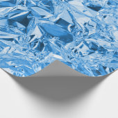 elegant blauw foliepatroon Verpakkingspapier Cadeaupapier (Hoek)