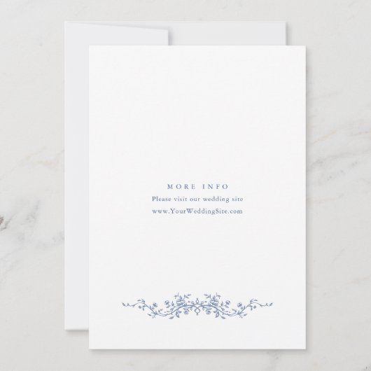Elegant Blauw Frans Rozen Toile ENGAGEMENT PARTY Kaart (Achterkant)