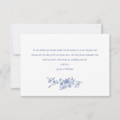 Elegant Blauw Frans Rozen Tuin Bloemen Bruiloft Bedankkaart (Achterkant)