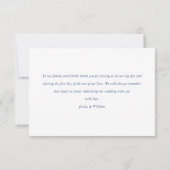 Elegant Blauw Frans Rozen Tuin Bloemen Bruiloft Bedankkaart (Achterkant)