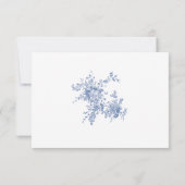 Elegant Blauw Frans Rozen Tuin Toile Bruiloft RSVP Kaartje (Achterkant)