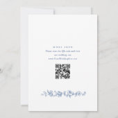 Elegant Blauw Frans Tegeltuin BRIDAL LUNCHEON Kaart (Achterkant)