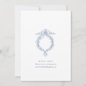 Elegant Blauw Frans Tegeltuin BRIDAL LUNCHEON Kaart (Achterkant)