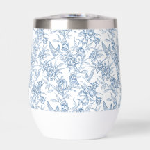 Elegant blauw Frans toile bloempatroon