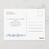 Elegant Blauw Frans Toile Bruiloft Save the Date Briefkaart (Achterkant)