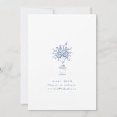 Elegant Blauw Frans Toile Tuin repetitie diner Kaart (Achterkant)