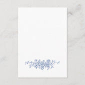 Elegant Blauw Frans Tuin Bloemen Bruiloft Details Informatiekaartje (Achterkant)