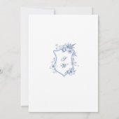 Elegant Blauw Frans Tuin Bruiloft Kaart (Achterkant)