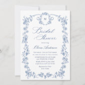 Elegant Blauw Frans Vrijgezellenfeest voor de Tuin Kaart (Voorkant)