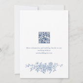 Elegant Blauw Frans Vrijgezellenfeest voor de Tuin Kaart (Achterkant)