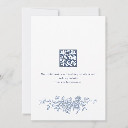 Elegant Blauw Frans Vrijgezellenfeest voor de Tuin Kaart (Achterkant)