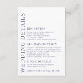 Elegant blauw geel bloem bruiloft details kaarten (Voorkant)