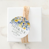 Elegant Blauw Geel Wildbloemen Bruiloft Dank u Bedankjes Labels (In situ)