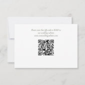 Elegant Blauw Geel Wildbloemen QR Code Bruiloft RSVP Kaartje (Achterkant)