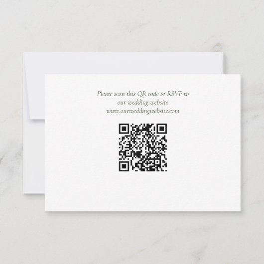 Elegant Blauw Geel Wildbloemen QR Code Bruiloft RSVP Kaartje (Achterkant)