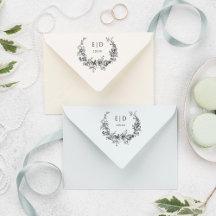 Elegant Blauw Gegraveerd Bloemkrans w/Monogram