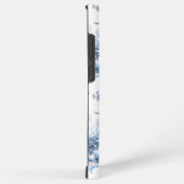 Elegant blauw gegraveerd bloemnaam/monogram samsung galaxy hoesje (Rechterkant)