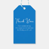 Elegant blauw gejuich voor 55 jaar 55ste verjaarda cadeaulabel (Achterkant)