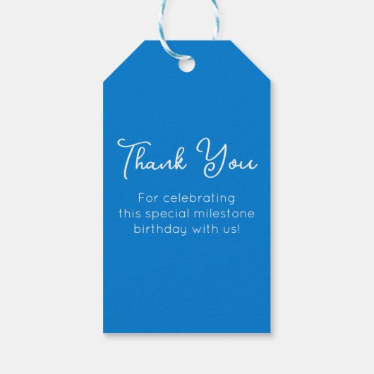 Elegant blauw gejuich voor 55 jaar 55ste verjaarda cadeaulabel (Achterkant)