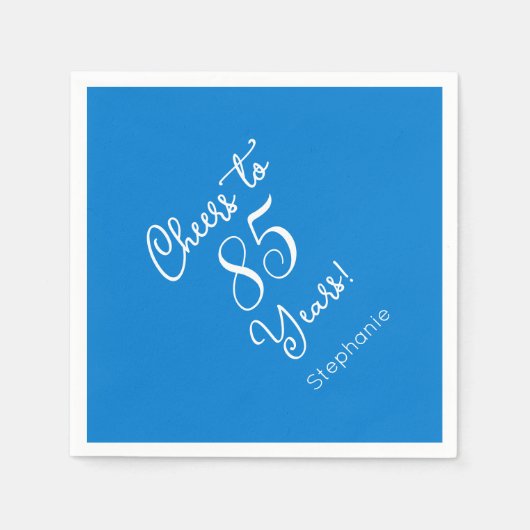 Elegant blauw gejuich voor 85 jaar 85e verjaardag servet (Voorkant)