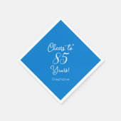 Elegant blauw gejuich voor 85 jaar 85e verjaardag servet (Hoek)