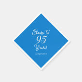 Elegant blauw gejuich voor 95 jaar 95e verjaardag servet (Hoek)