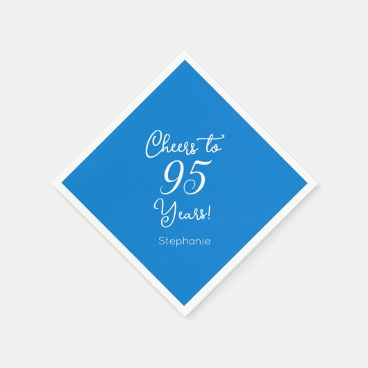 Elegant blauw gejuich voor 95 jaar 95e verjaardag servet (Hoek)