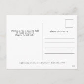 Elegant Blauw Gelukkig Chanoeka Familie 1 Foto Feestdagenkaart (Achterkant)