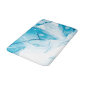 Elegant Blauw Gemarmerd Badmat (Gekanteld)
