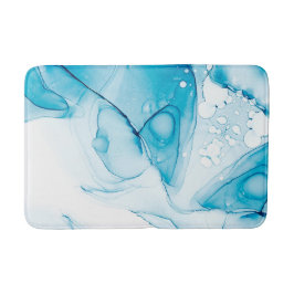 Elegant Blauw Gemarmerd Badmat