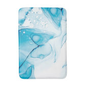 Elegant Blauw Gemarmerd Badmat (Voorkant Verticaal)